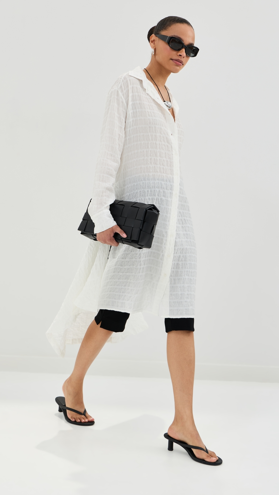 Hollis Checked Dress White