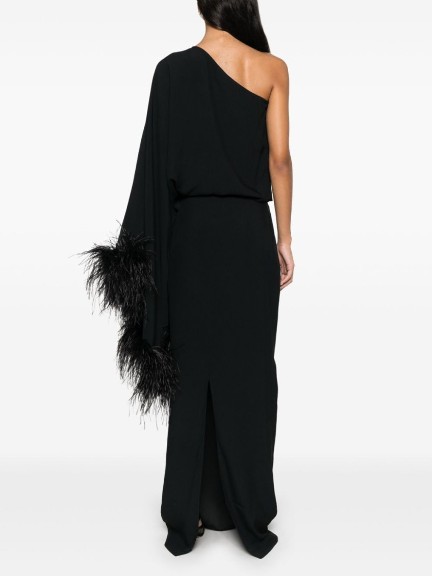 Feathered Eternity maxi dress - Black