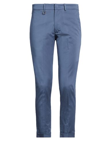Man Pants Slate blue Size 30 Cotton, Elastane