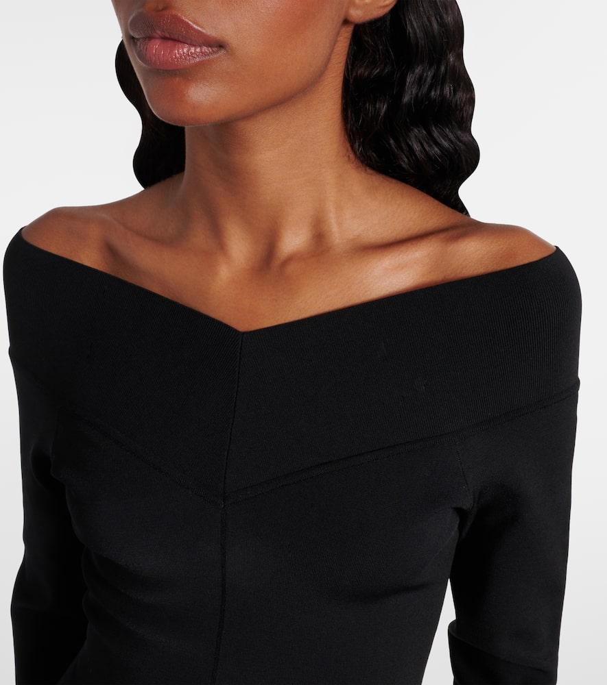 Off-shoulder jersey midi dress