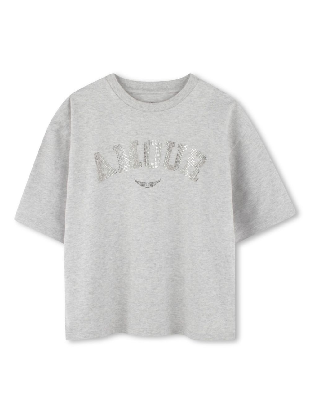 Rhinestone-embellished T-shirt - Grey