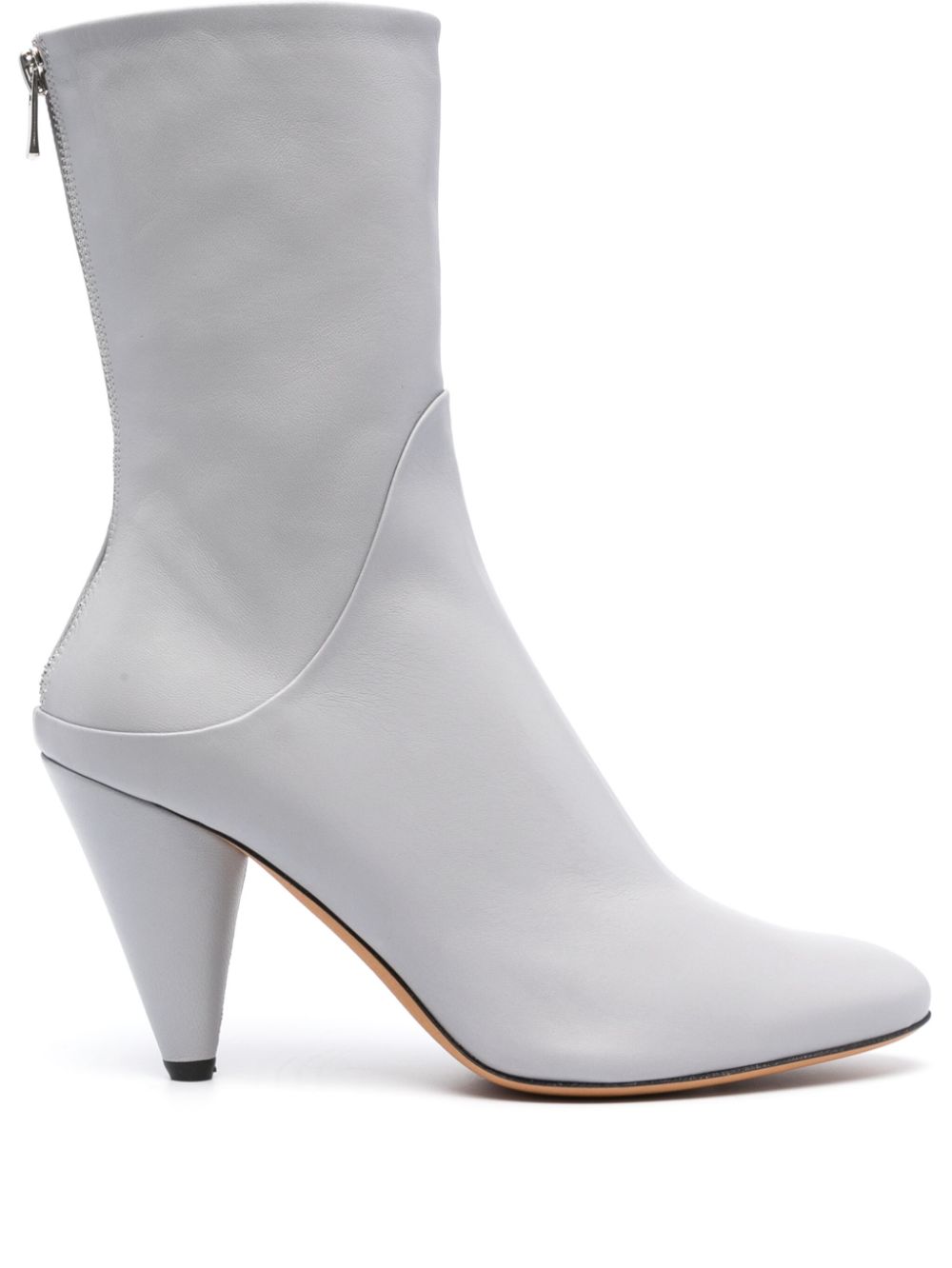 Cone 95mm leather boots - Grey