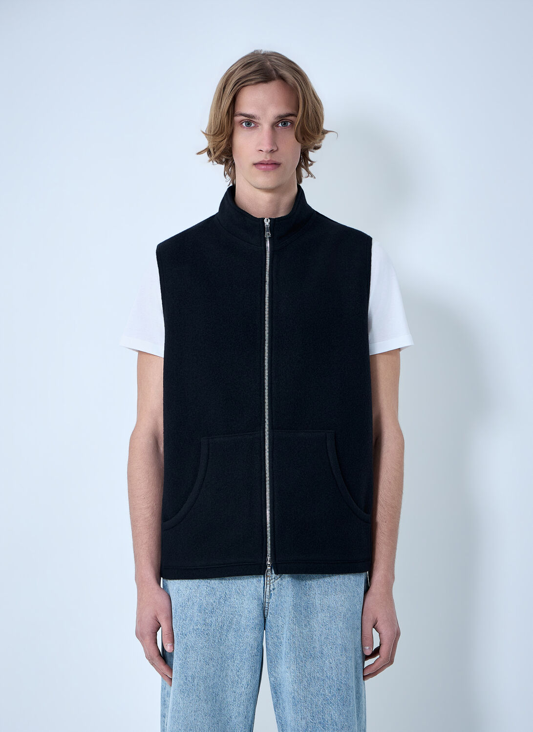 High-neck Zip Vest