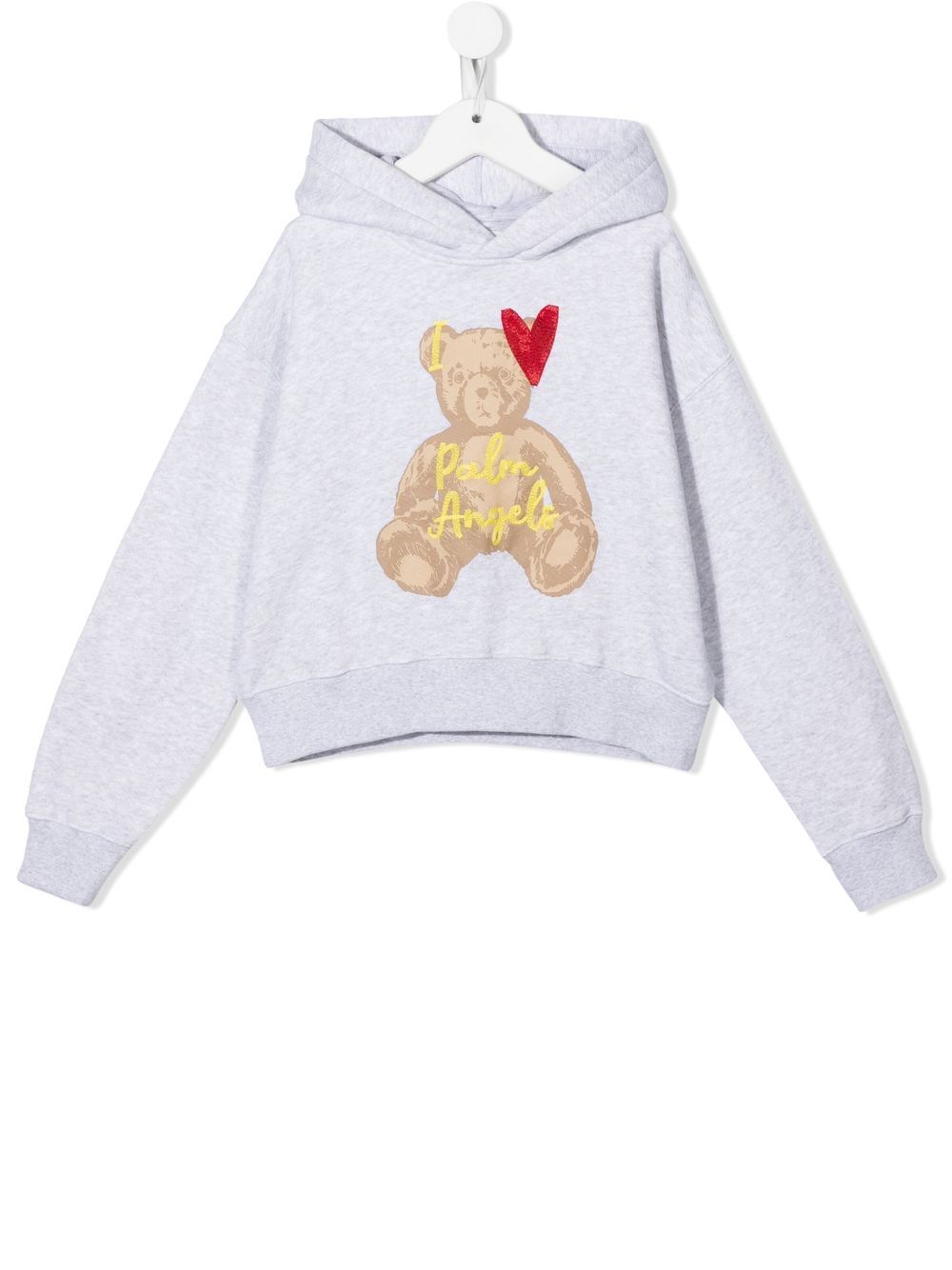 Embroidered-logo cotton hoodie - Grey