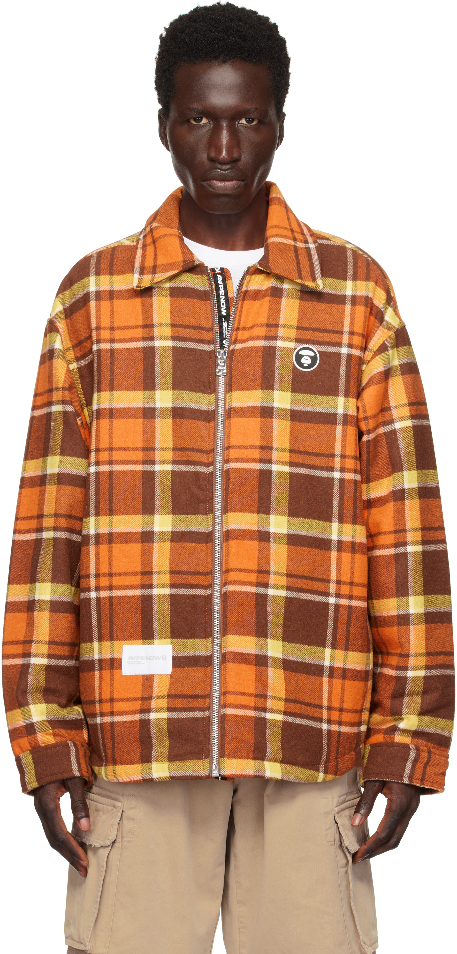 AAPE by A Bathing Ape Orange & Brown 'AAPE Now' Jacket