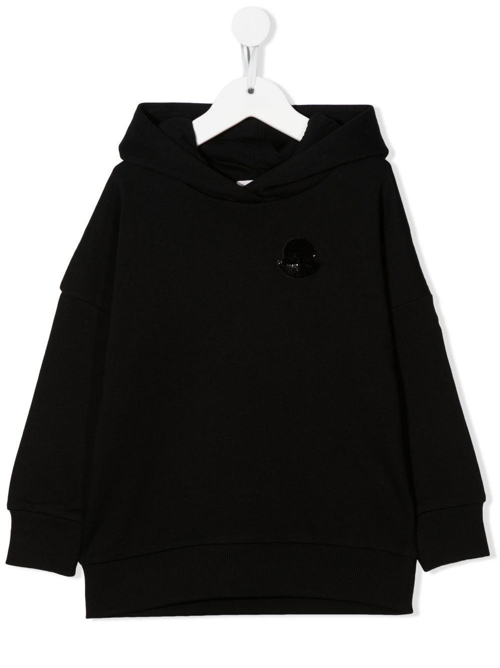 Logo-embellished hooded jumper dress - Black