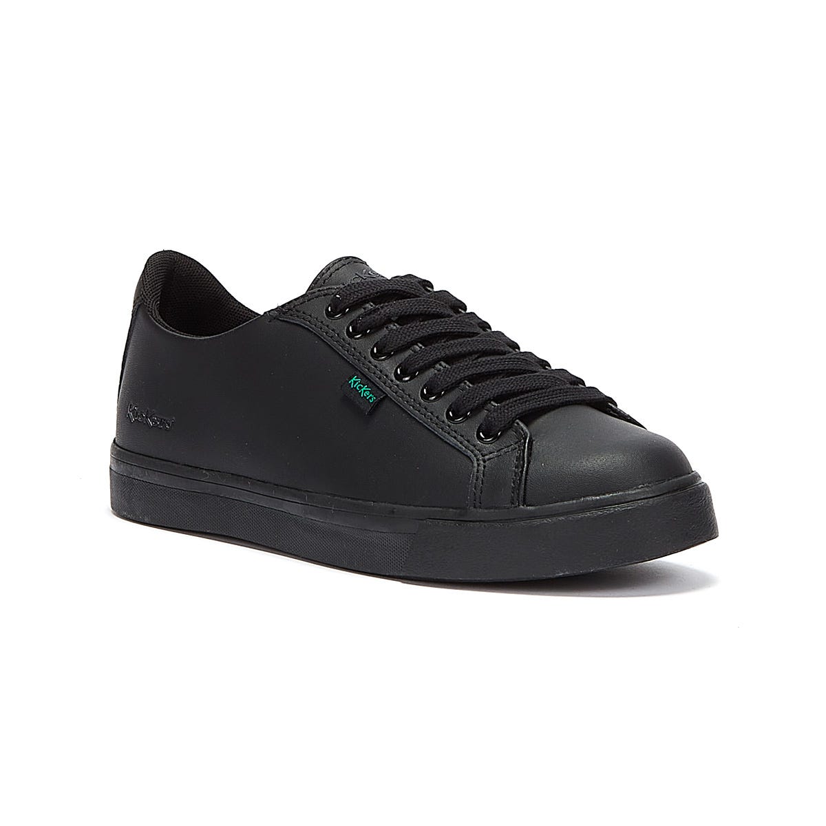 Kickers Tovni Lacer Youth Black Leather Trainer
