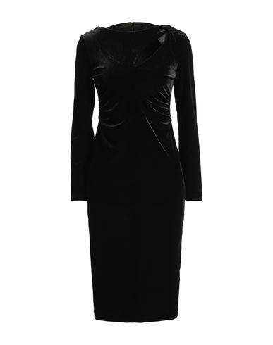 Woman Midi dress Black Size M Polyester, Elastane