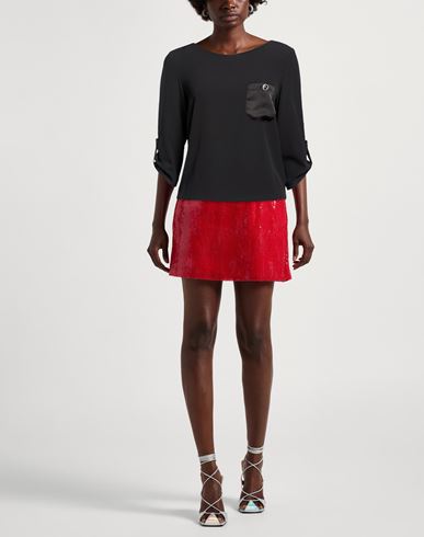 Woman Top Black Size L Polyester, Elastane