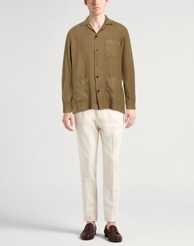 Man Shirt Khaki Size M Linen