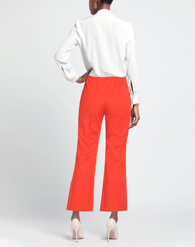 Purotatto Woman Pants Tomato red Size 6 Cotton, Elastane