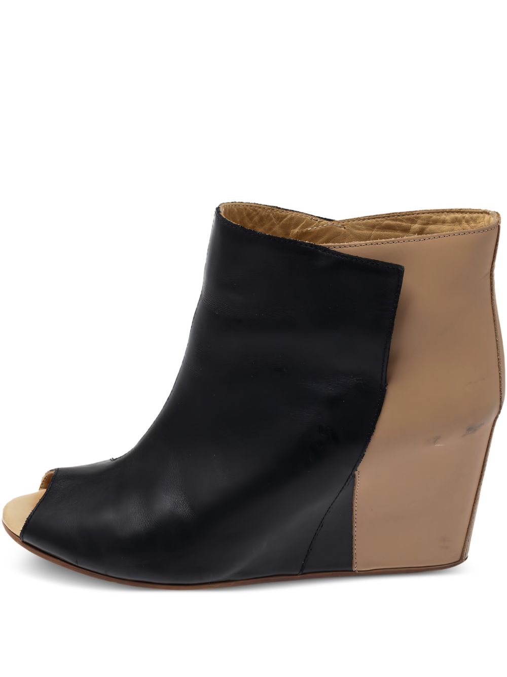 85mm leather wedge pumps - Black