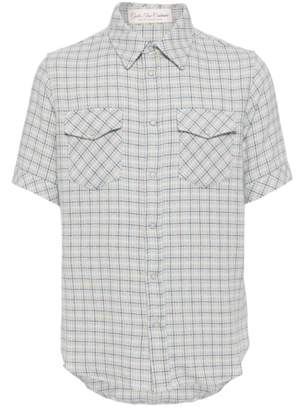 Tartan cashmere shirt - Blue