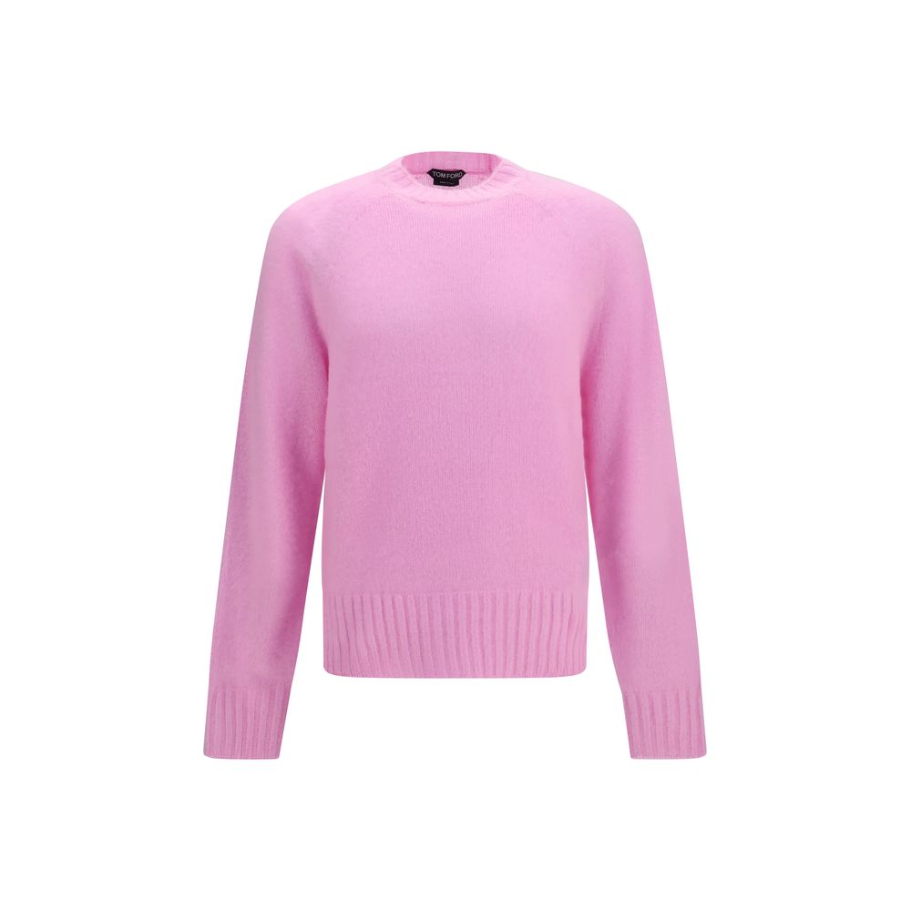 Cashmere Crew-Neck Sweater — Pink