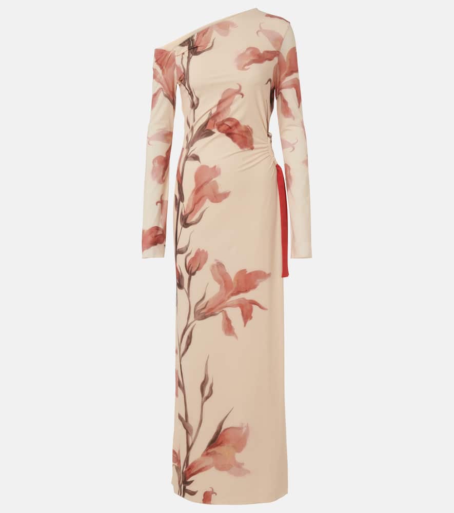 Floral one-shoulder maxi dress