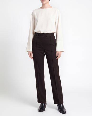 Woman Pants Dark brown Size 8 Polyester, Viscose, Elastane