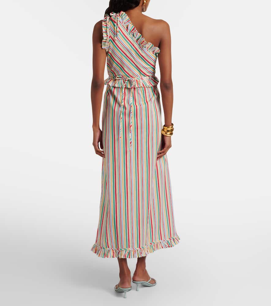 Arabelle striped cotton midi dress