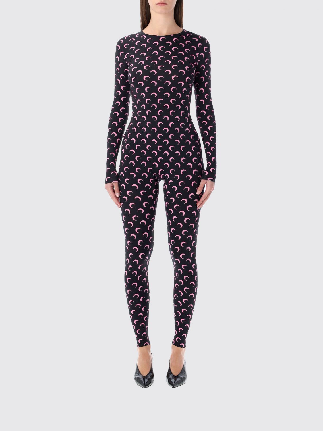 Moonogram-pattern jumpsuit - Purple