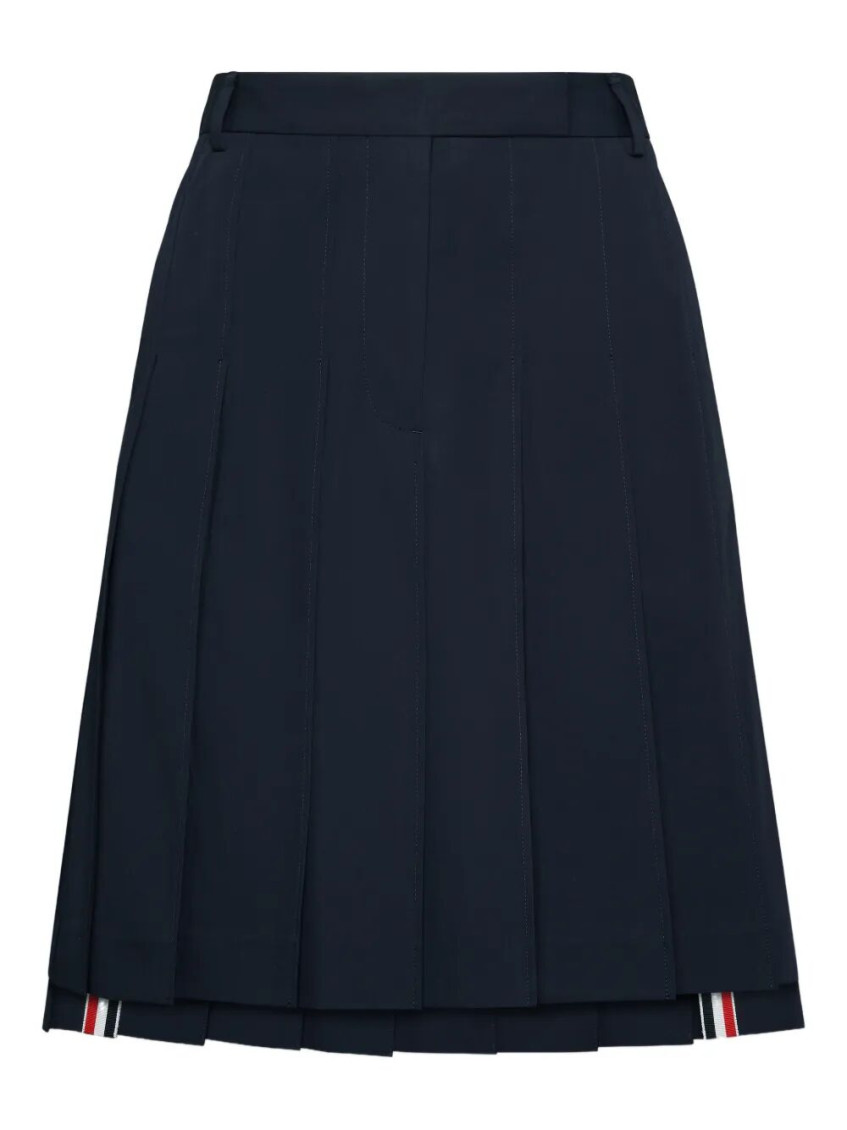 Pleated Wool Midi Skirt