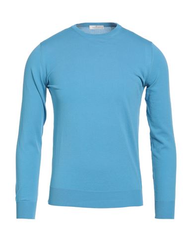 Man Sweater Azure Size 48 Cotton