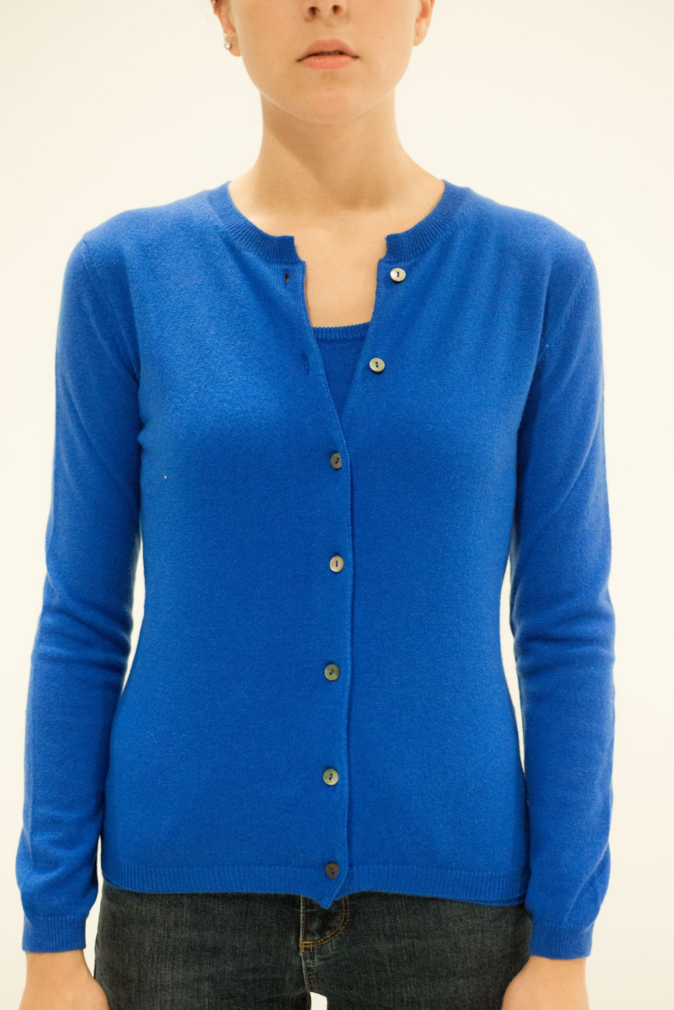 Blue Cashmere Cardigan