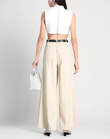 Woman Pants Cream Size M Cotton, Elastane