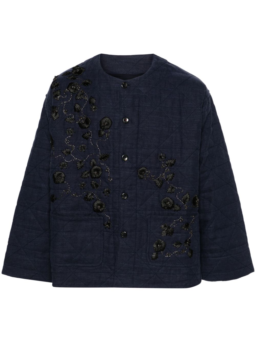 Swan drop-shoulder shirt jacket - Blue