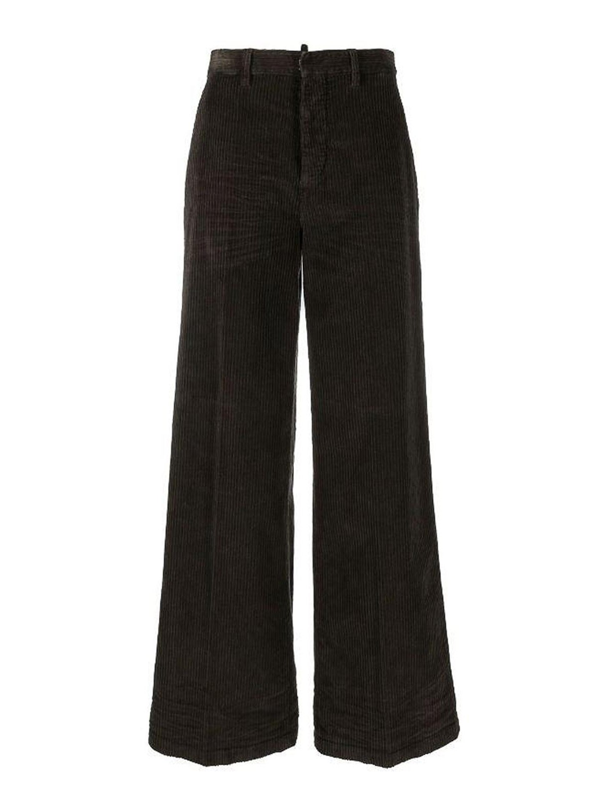 Wide-leg corduroy trousers