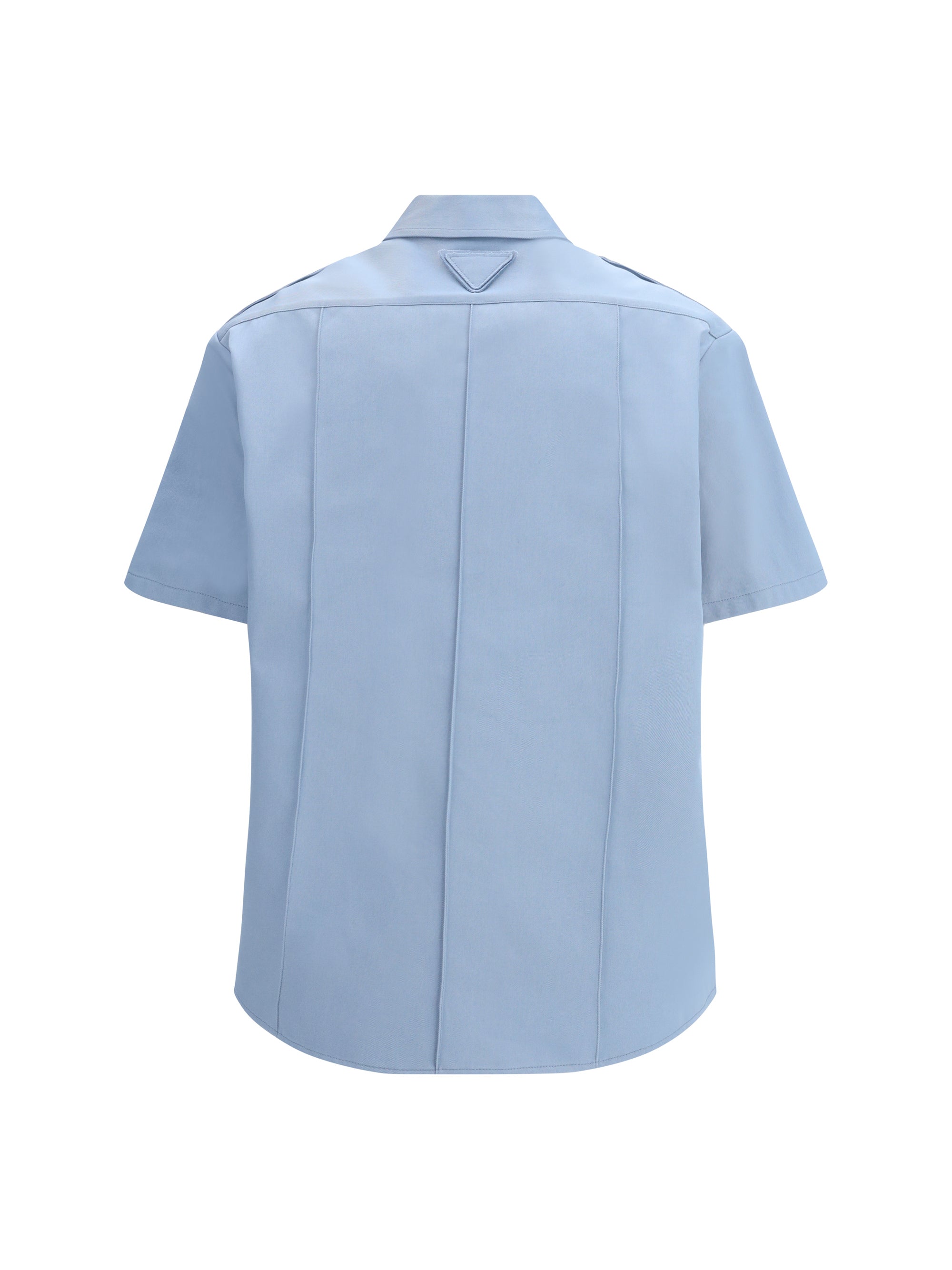 Short-Sleeved Cotton Shirt — Blue