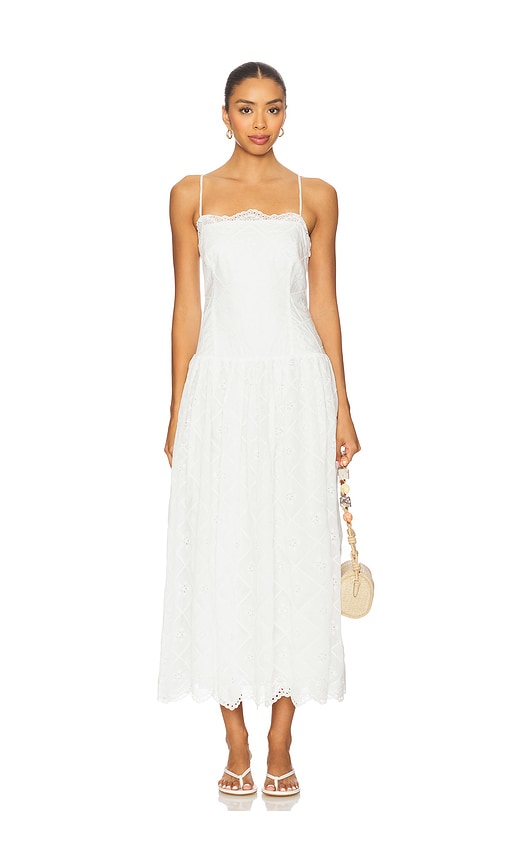 Tularosa Sofiya Midi Dress in White. L. Also in
