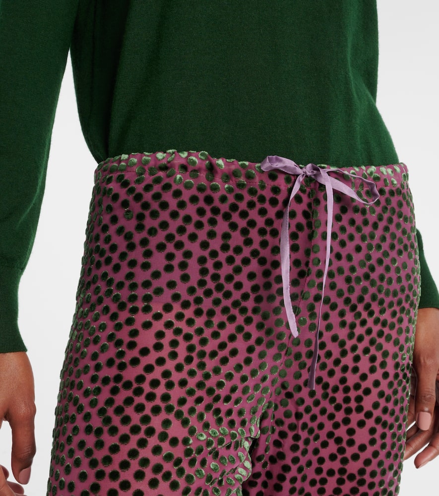 Polka-dot straight pants