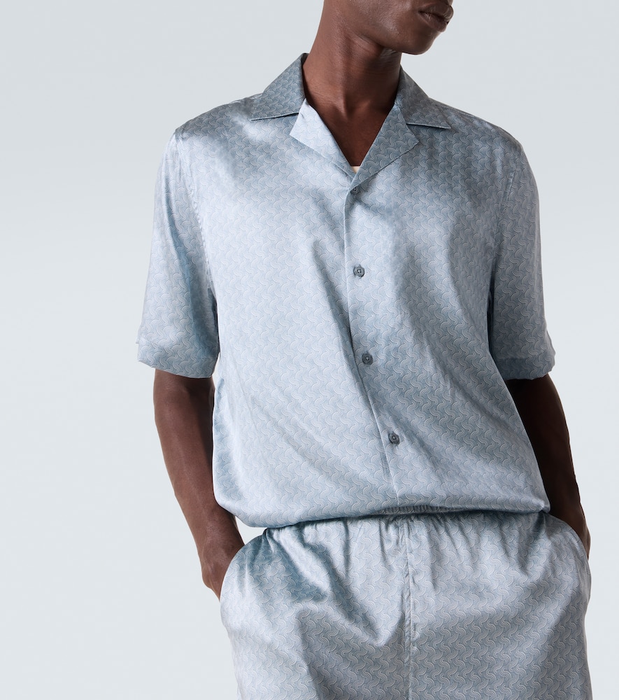 Roberto printed silk bowling shirt