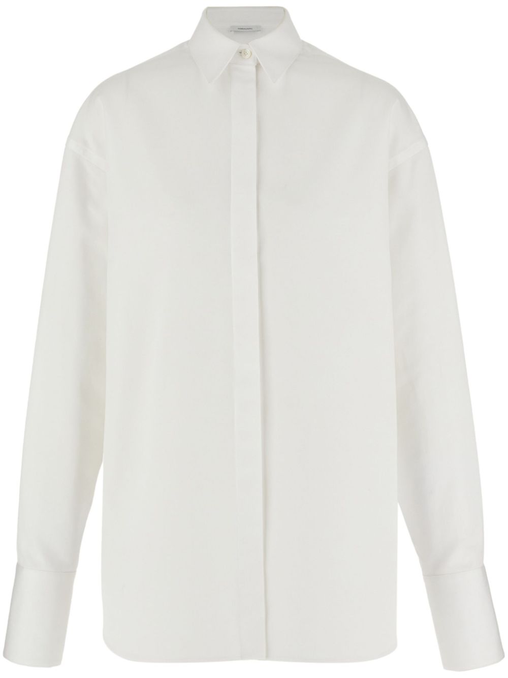 Sash high-neck shirt - White