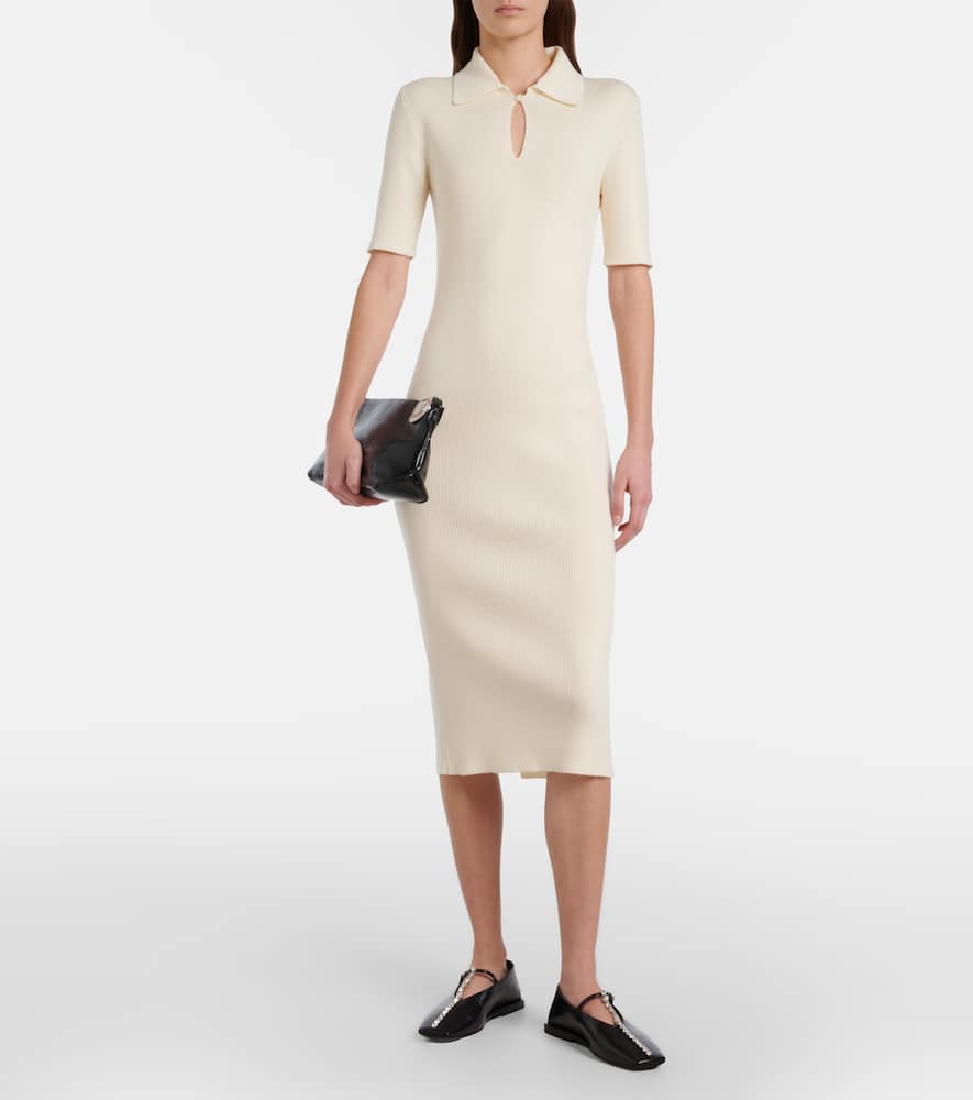 Knitted wool midi dress