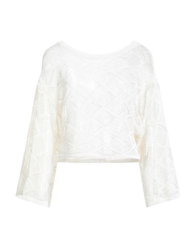 Collezione N_01 Woman Sweater Ivory Size L Organic cotton, Polyamide