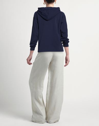 Woman Sweatshirt Navy Size L Cotton, Elastane