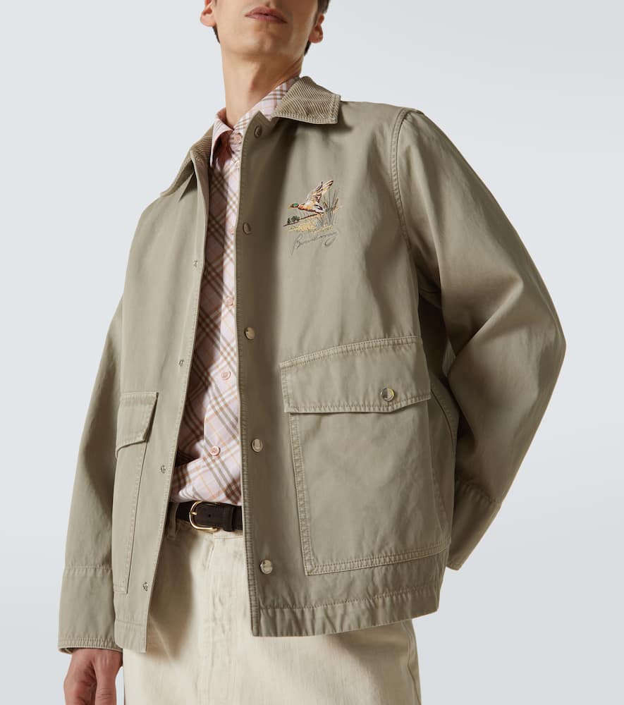 Embroidered cotton twill field jacket