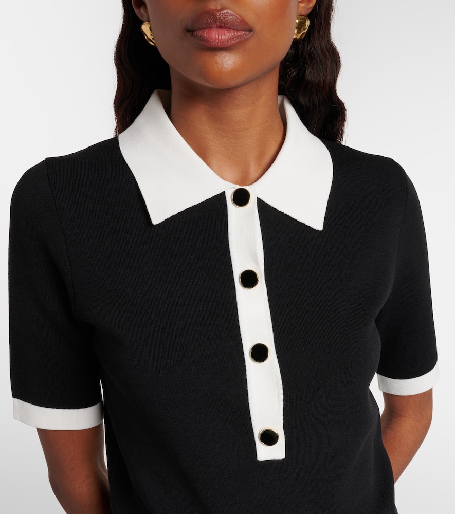 Ribbed-knit polo shirt