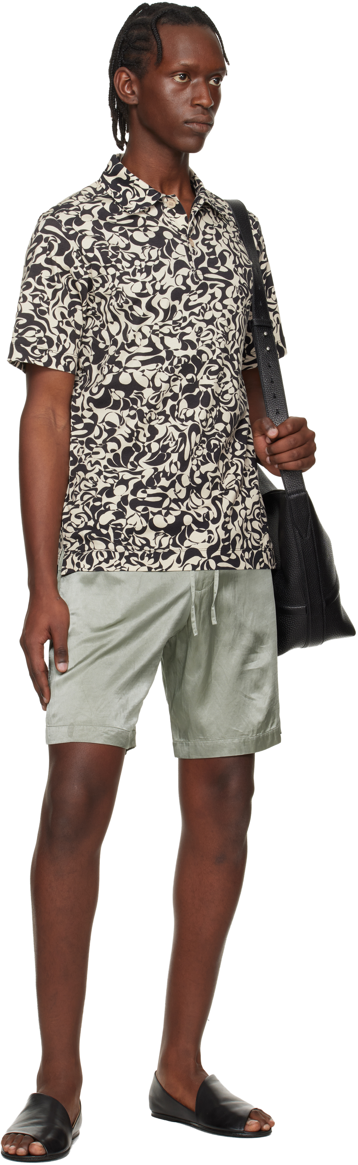 Green Viscose Cotton Shorts