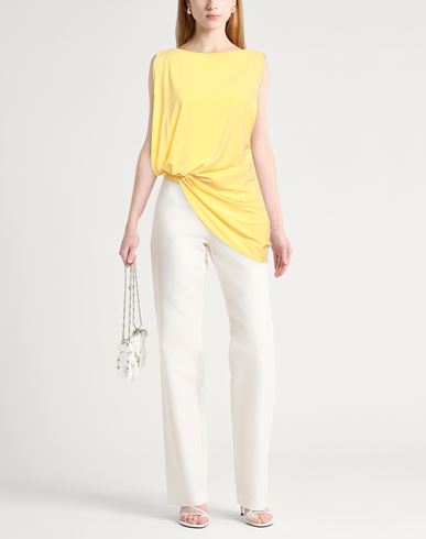 Woman Top Yellow Size L Viscose, Polyester, Elastane