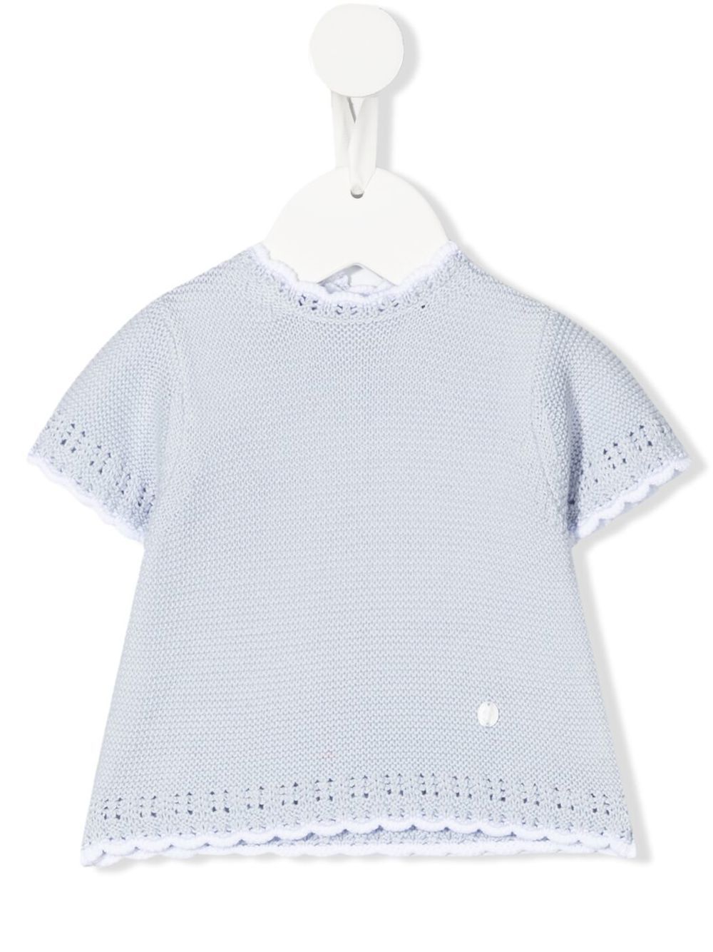 Knitted short sleeve top - Blue
