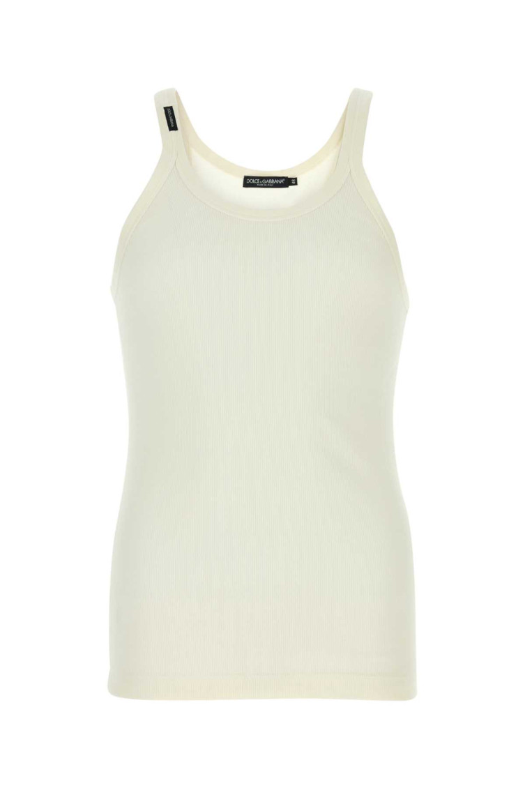 Dolce & Gabbana Ivory Cotton Tank Top