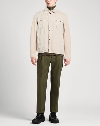 Man Jacket Beige Size 40 Cotton, Linen