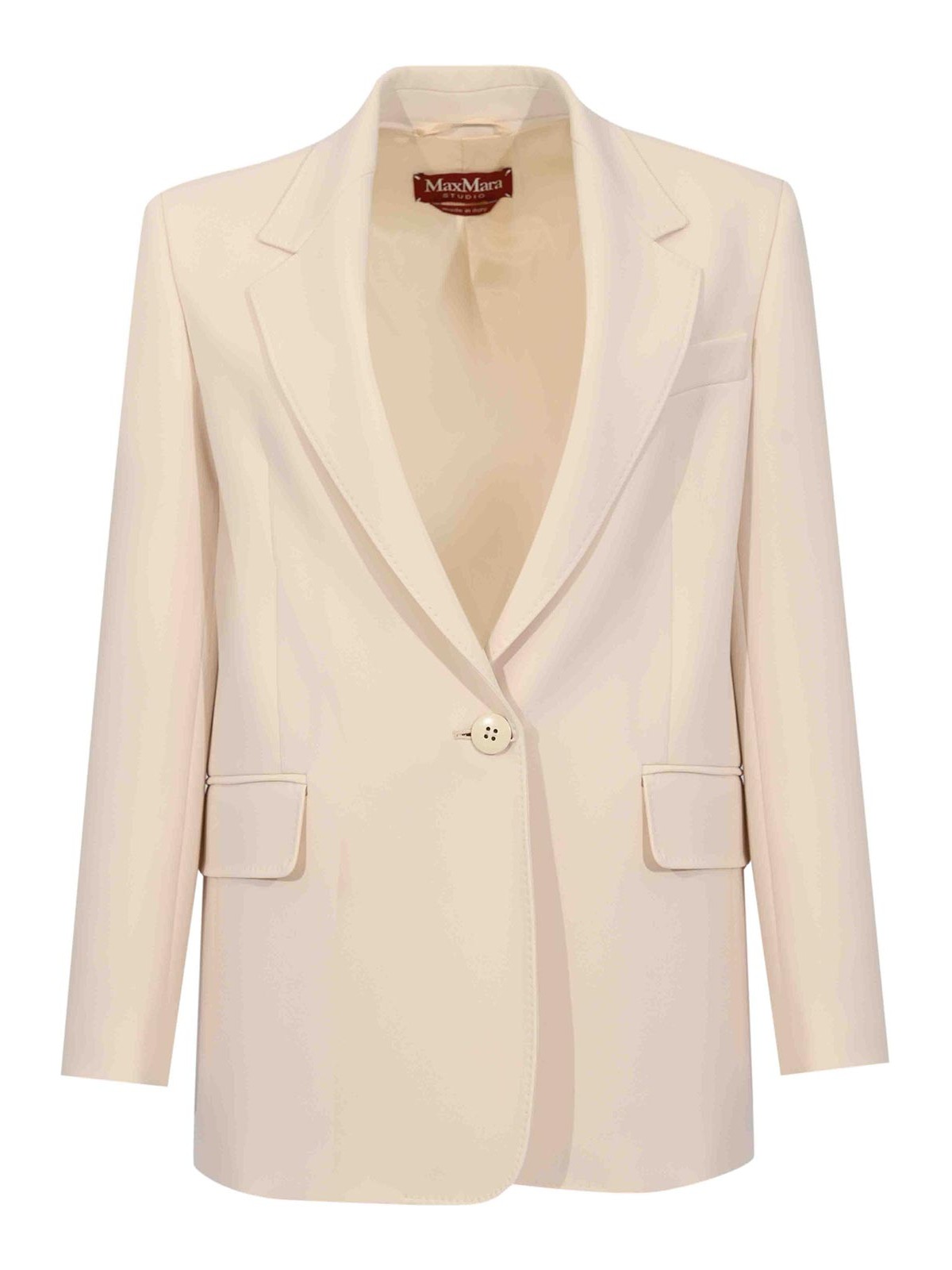 Mstbosco Single-Breasted Blazer In Beige Cady