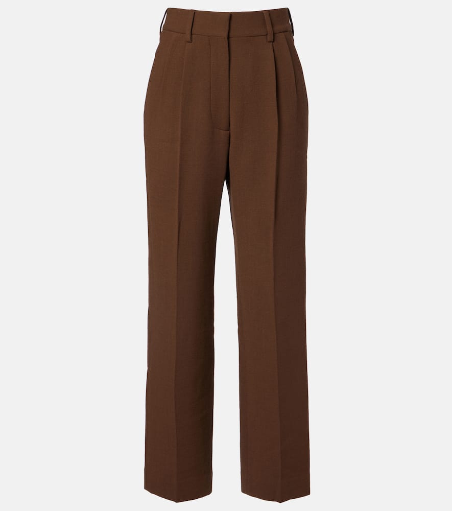 Blazé Milano Fox high-rise virgin wool crêpe wide-leg pants