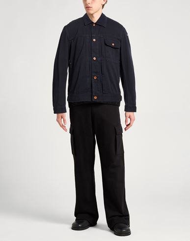 Man Denim outerwear Navy Size XXL Cotton