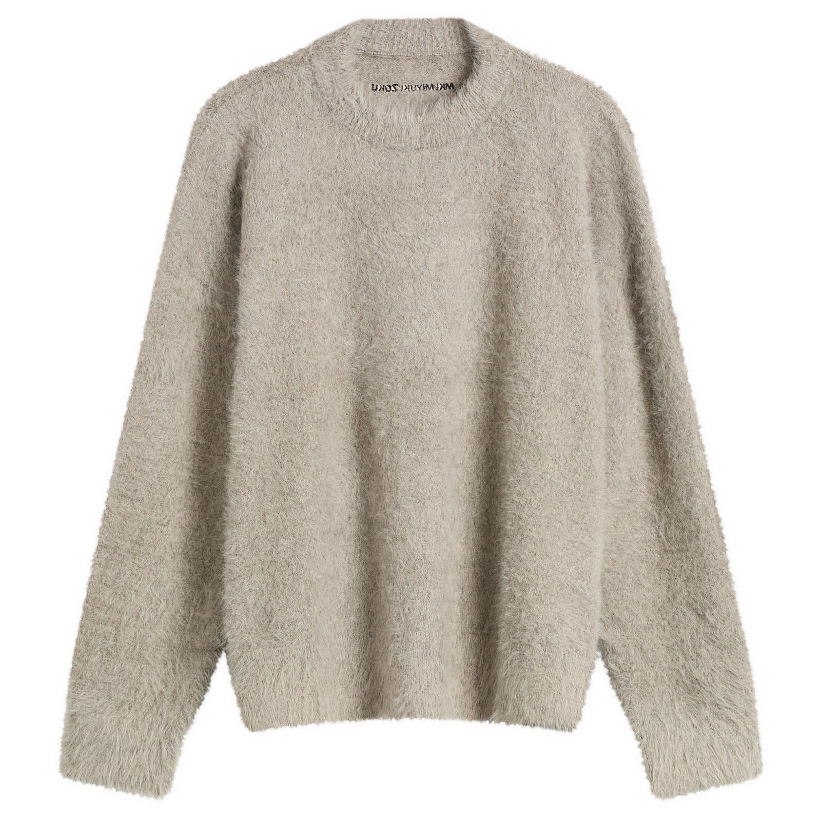 Men's Faux Alpaca Knit Crewneck Grey Melange