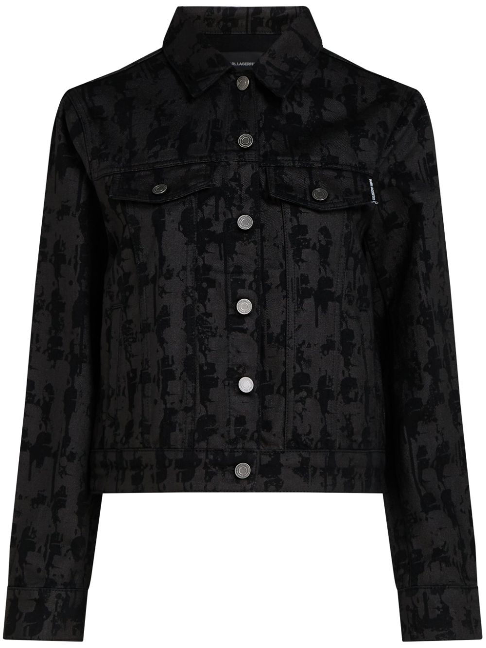 Geometric-print jacket - Black