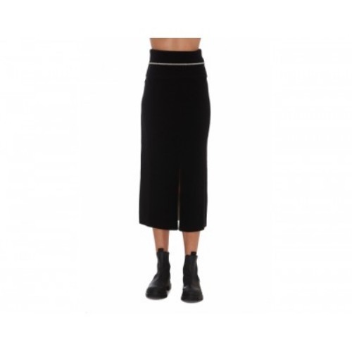Black Knitted Midi Skirt By 1952