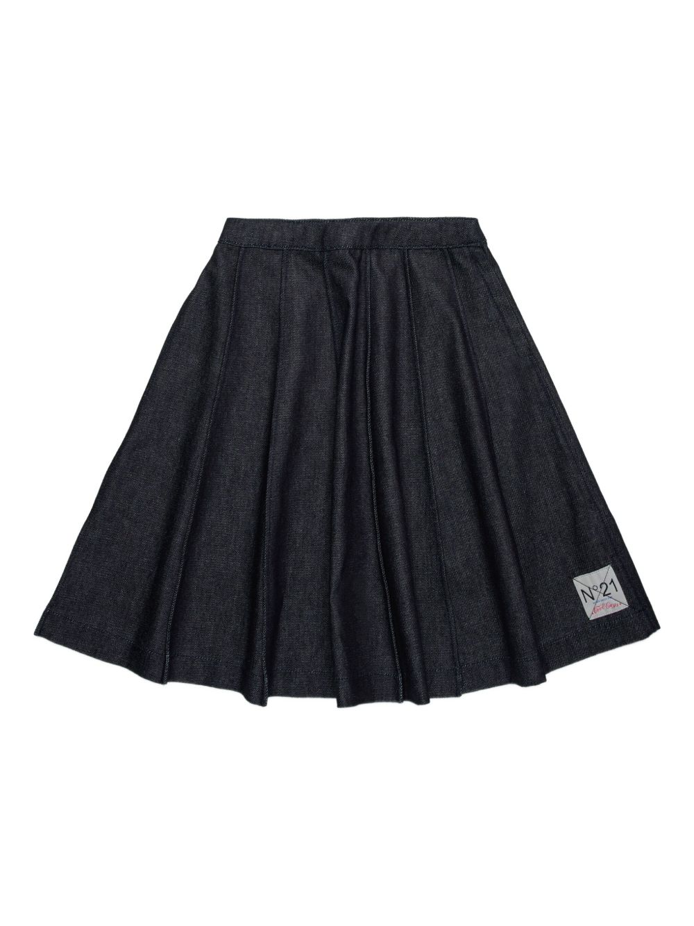 Nº21 Kids logo-appliqué skirt - Black